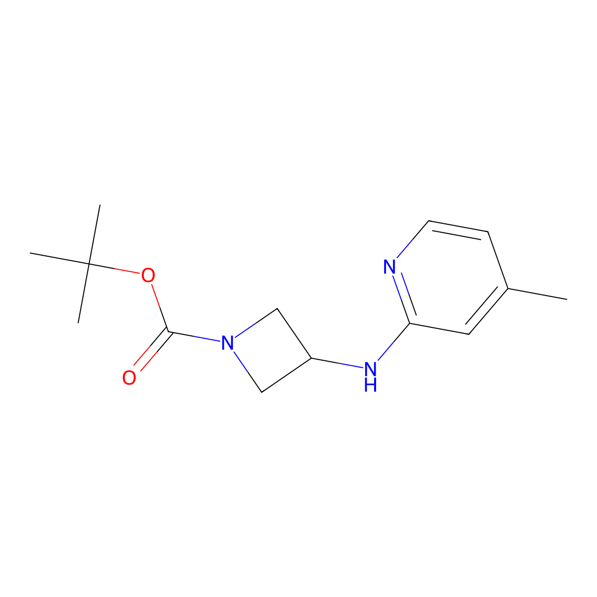 Tert-butyl 3-((4-methylpyridin-2-yl)amino)azetidine-1-carboxylate molecular structure, CAS 1462849-43-9