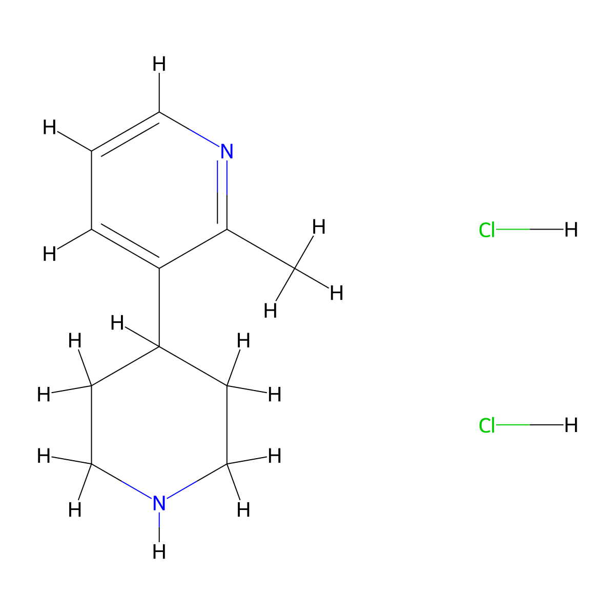 2-Methyl-3-(piperidin-4-yl)pyridine dihydrochloride molecular structure, CAS 1462849-54-2