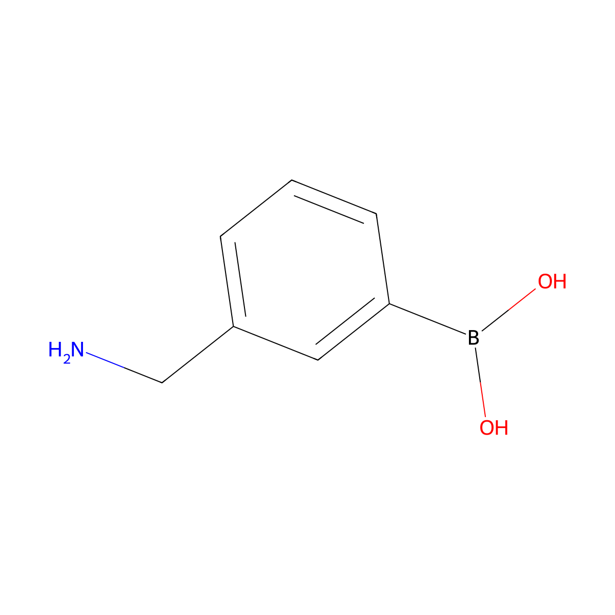 (3-(Aminomethyl)phenyl)boronic acid molecular structure, CAS 146285-80-5