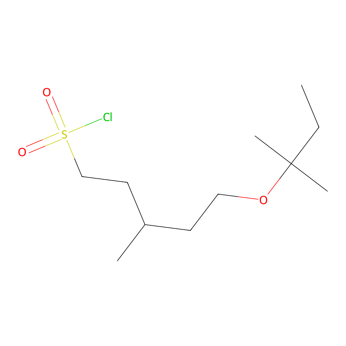 3-Methyl-5-(tert-pentyloxy)pentane-1-sulfonyl chloride molecular structure, CAS 1462858-49-6