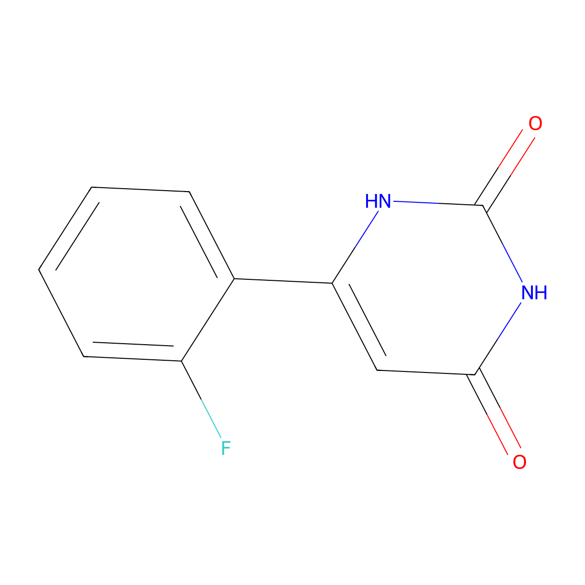 6-(2-fluorophenyl)pyrimidine-2,4(1H,3H)-dione molecular structure, CAS 1462858-80-5