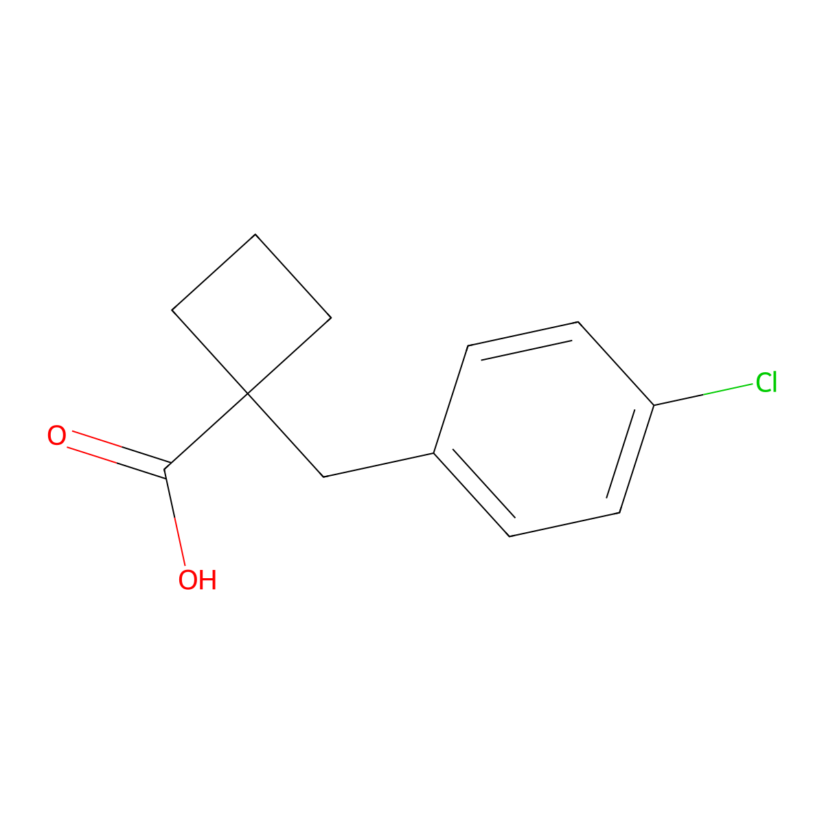 1-[(4-Chlorophenyl)methyl]cyclobutane-1-carboxylic acid molecular structure, CAS 1462882-37-6