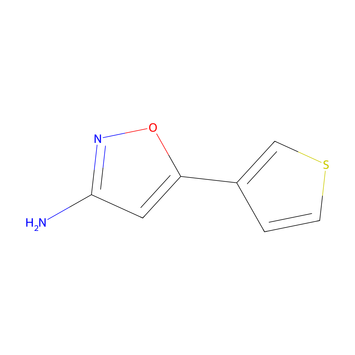 5-(Thiophen-3-yl)isoxazol-3-amine molecular structure, CAS 1462882-44-5