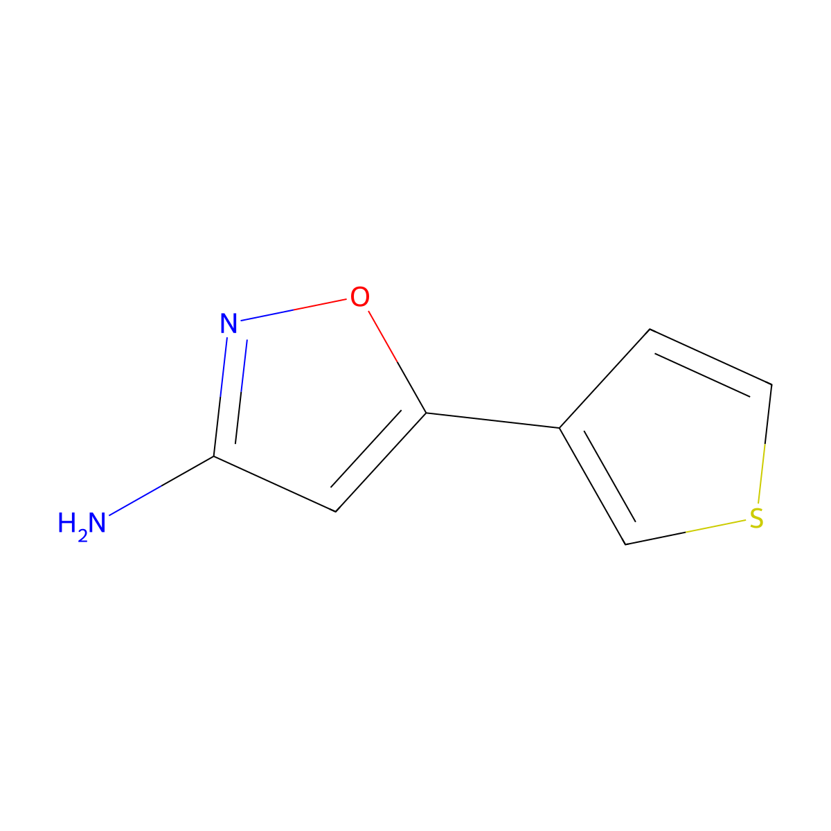 5-(Thiophen-3-yl)isoxazol-3-amine molecular structure, CAS 1462882-44-5