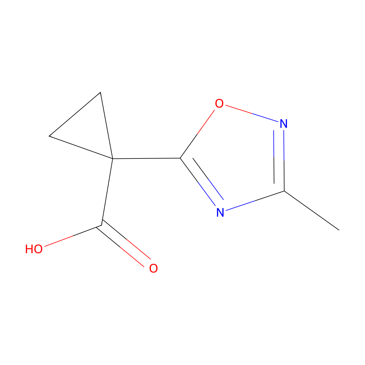 1-(3-Methyl-1,2,4-oxadiazol-5-yl)cyclopropane-1-carboxylic acid molecular structure, CAS 1462883-32-4