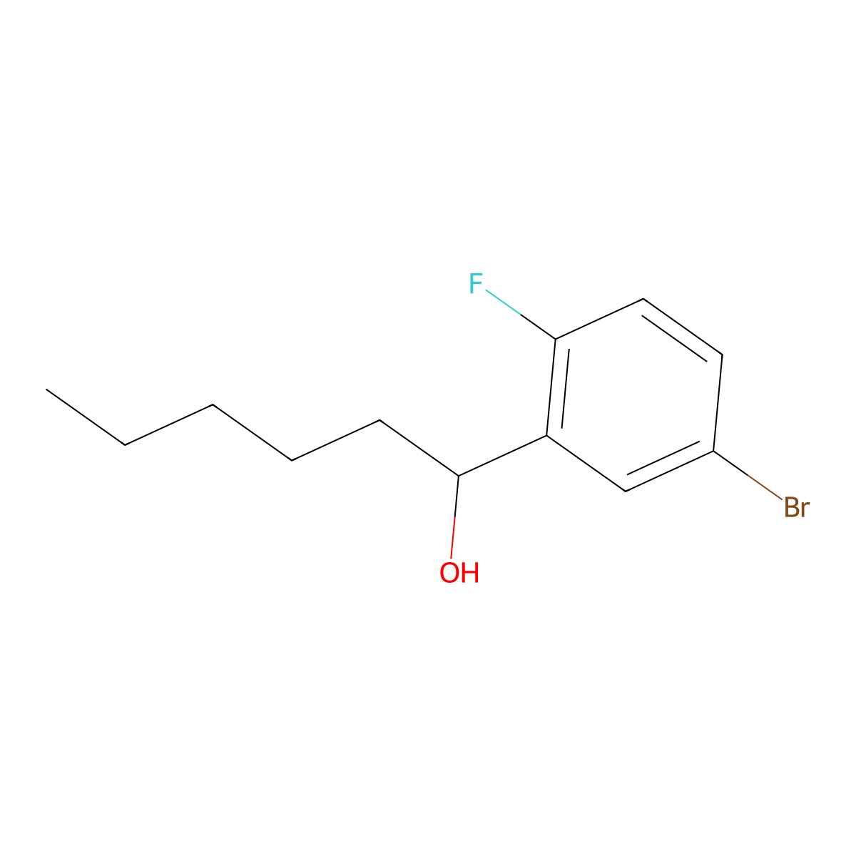 5-Bromo-2-fluoro-alpha-pentylbenZenemethanol molecular structure, CAS 1462883-89-1