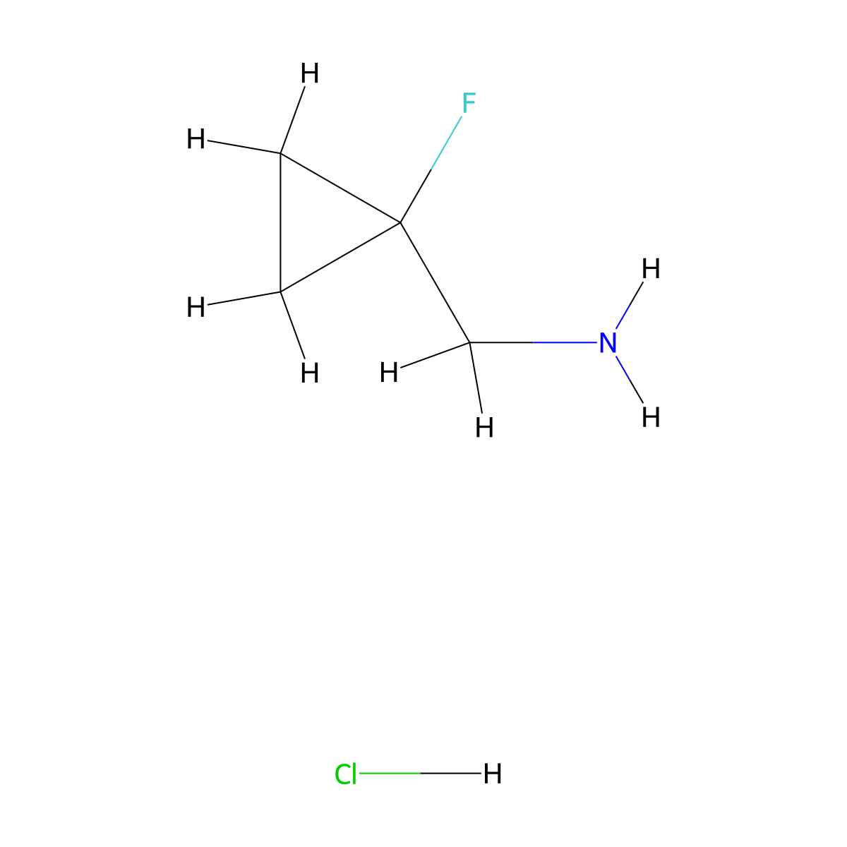 (1-Fluorocyclopropyl)methanamine hydrochloride molecular structure, CAS 1462885-86-4
