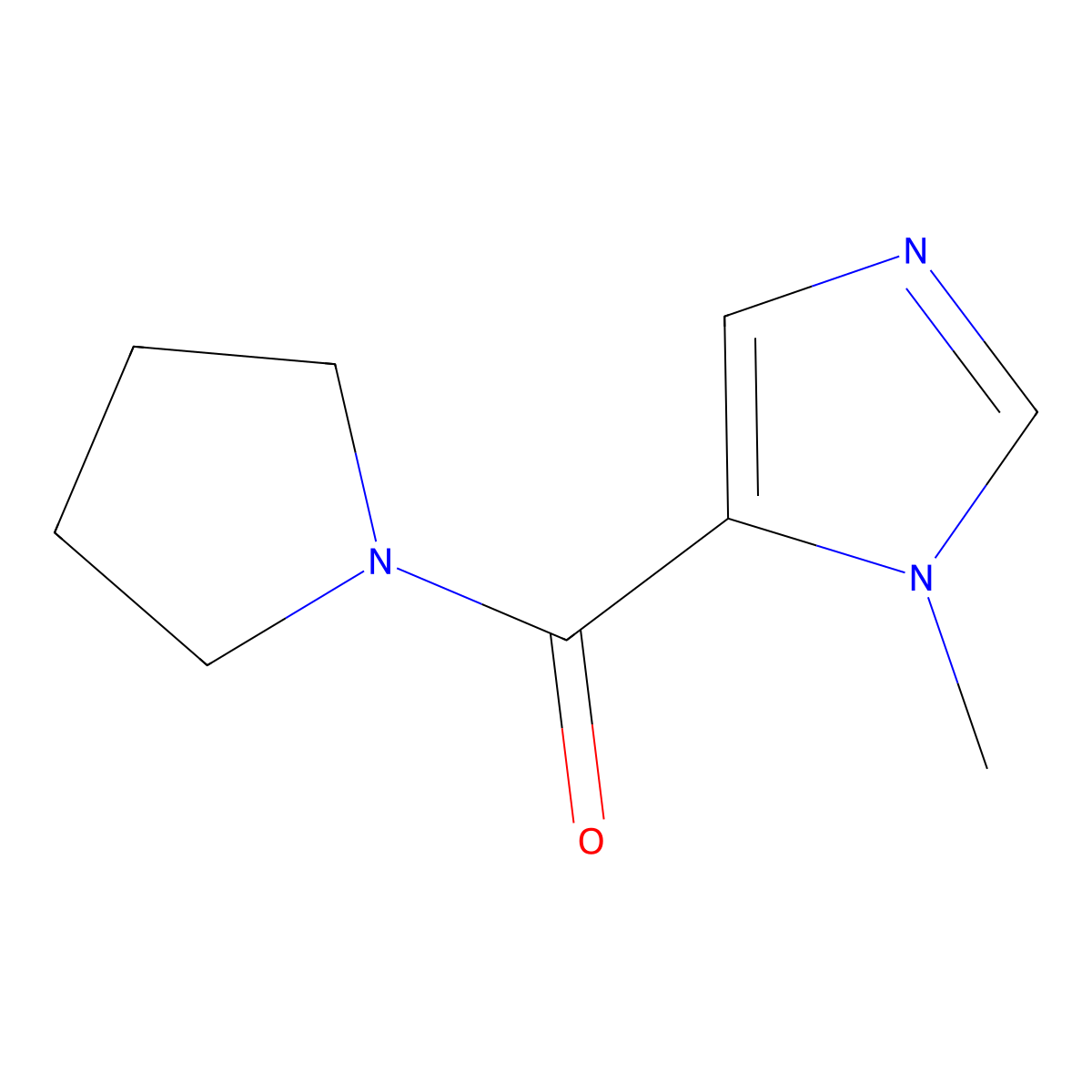 1-methyl-5-(pyrrolidine-1-carbonyl)-1H-imidazole molecular structure, CAS 1462886-35-6