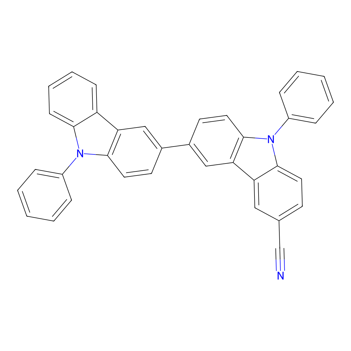 9,9'-Diphenyl-9H,9'H-[3,3'-bicarbazole]-6-carbonitrile molecular structure, CAS 1462896-48-5
