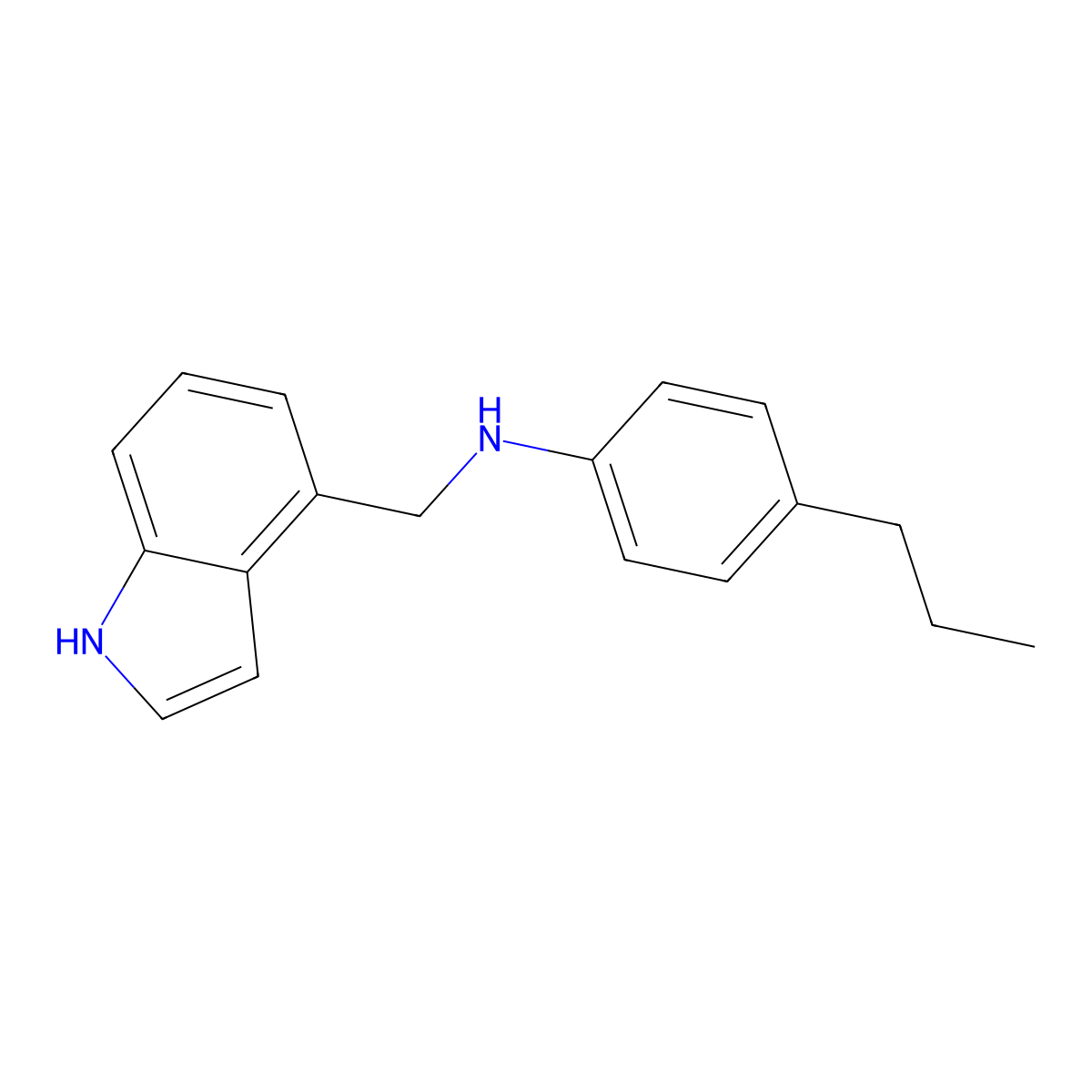 N-[(1H-indol-4-yl)methyl]-4-propylaniline molecular structure, CAS 1462899-40-6