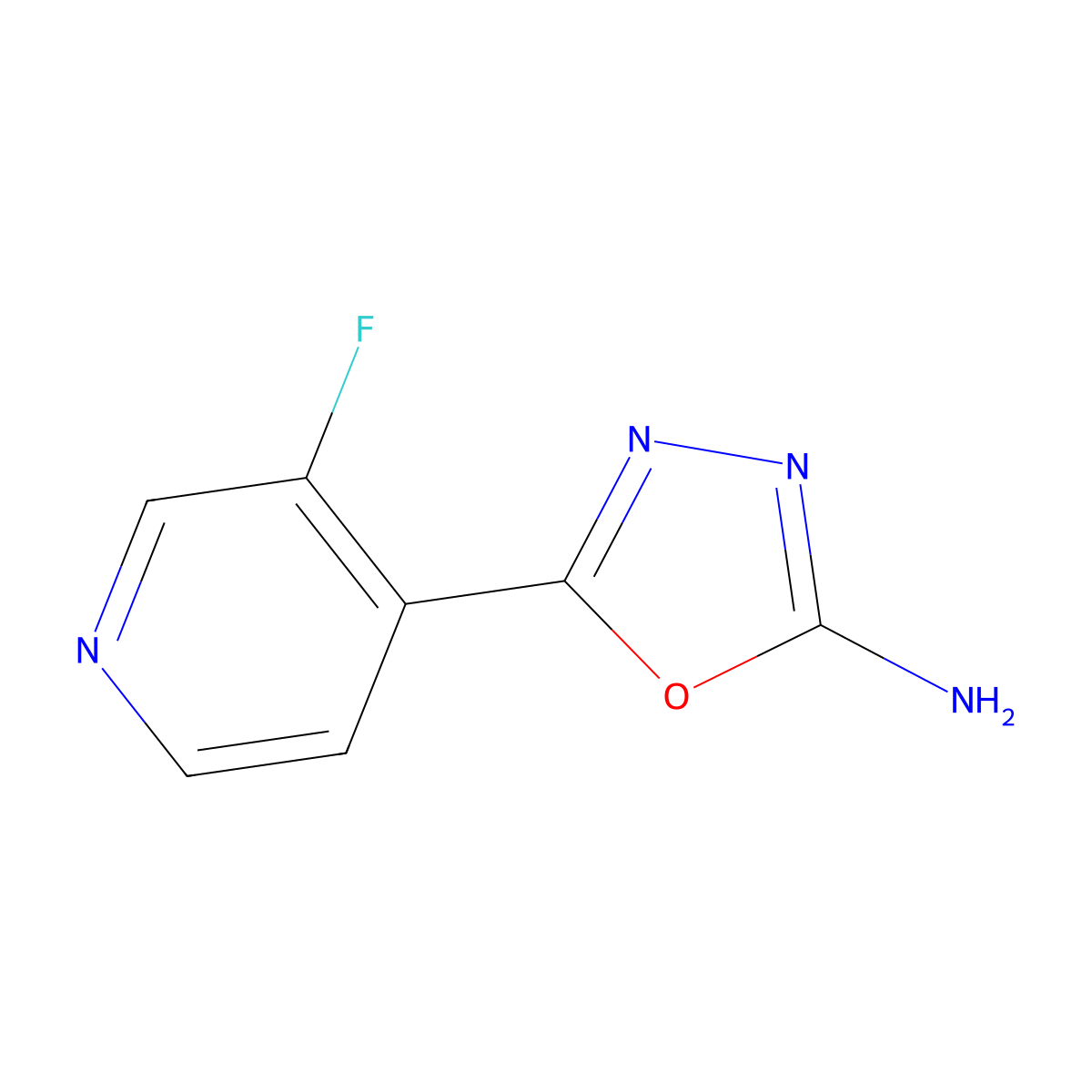 5-(3-Fluoropyridin-4-yl)-1,3,4-oxadiazol-2-amine molecular structure, CAS 1462900-00-0