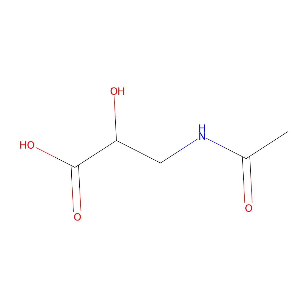 3-Acetamido-2-hydroxypropanoic acid molecular structure, CAS 1462934-59-3
