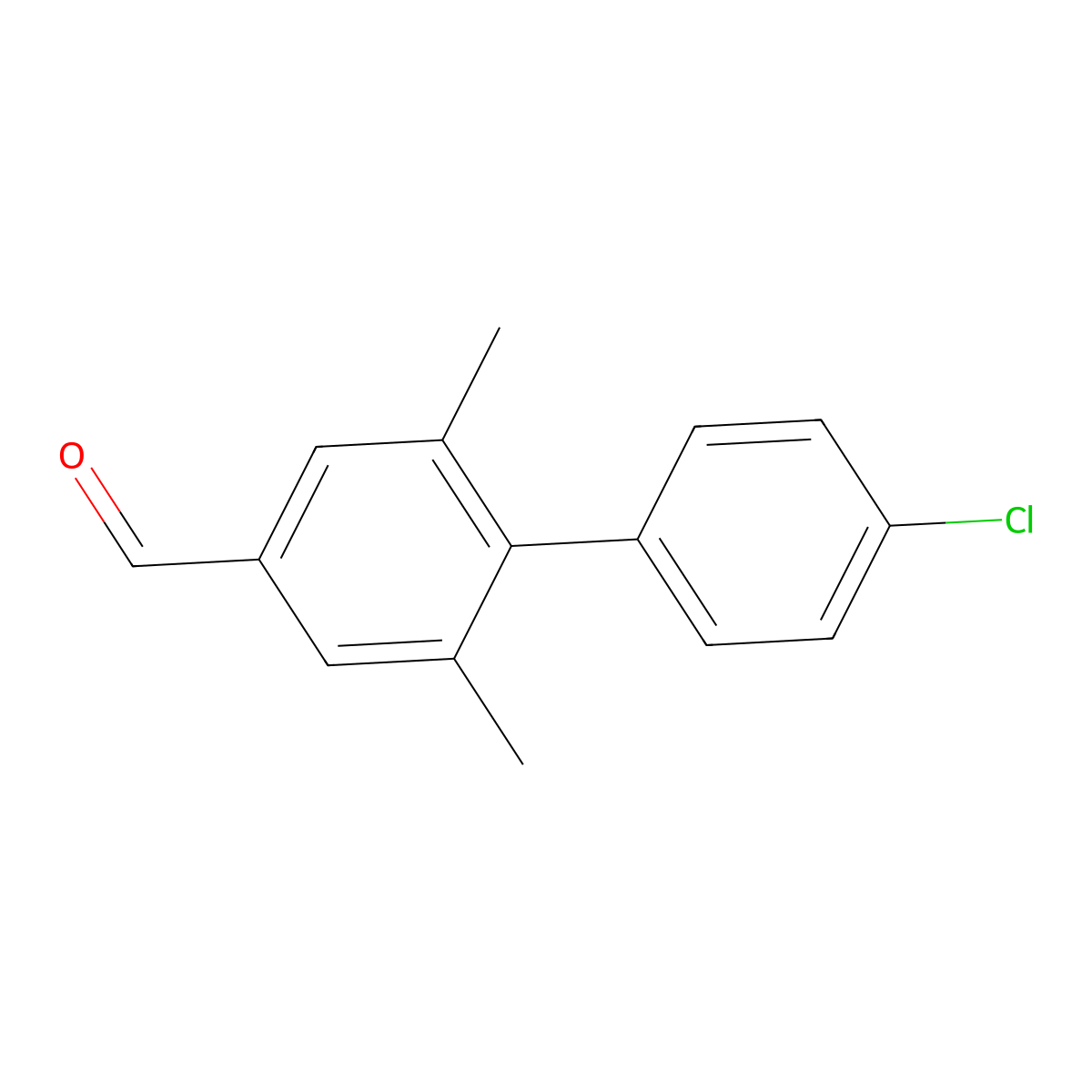 4'-Chloro-2,6-dimethyl-[1,1'-biphenyl]-4-carbaldehyde molecular structure, CAS 1462937-60-5