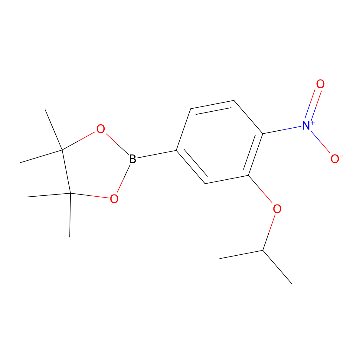 2-(3-Isopropoxy-4-nitrophenyl)-4,4,5,5-tetramethyl-1,3,2-dioxaborolane molecular structure, CAS 1462950-51-1