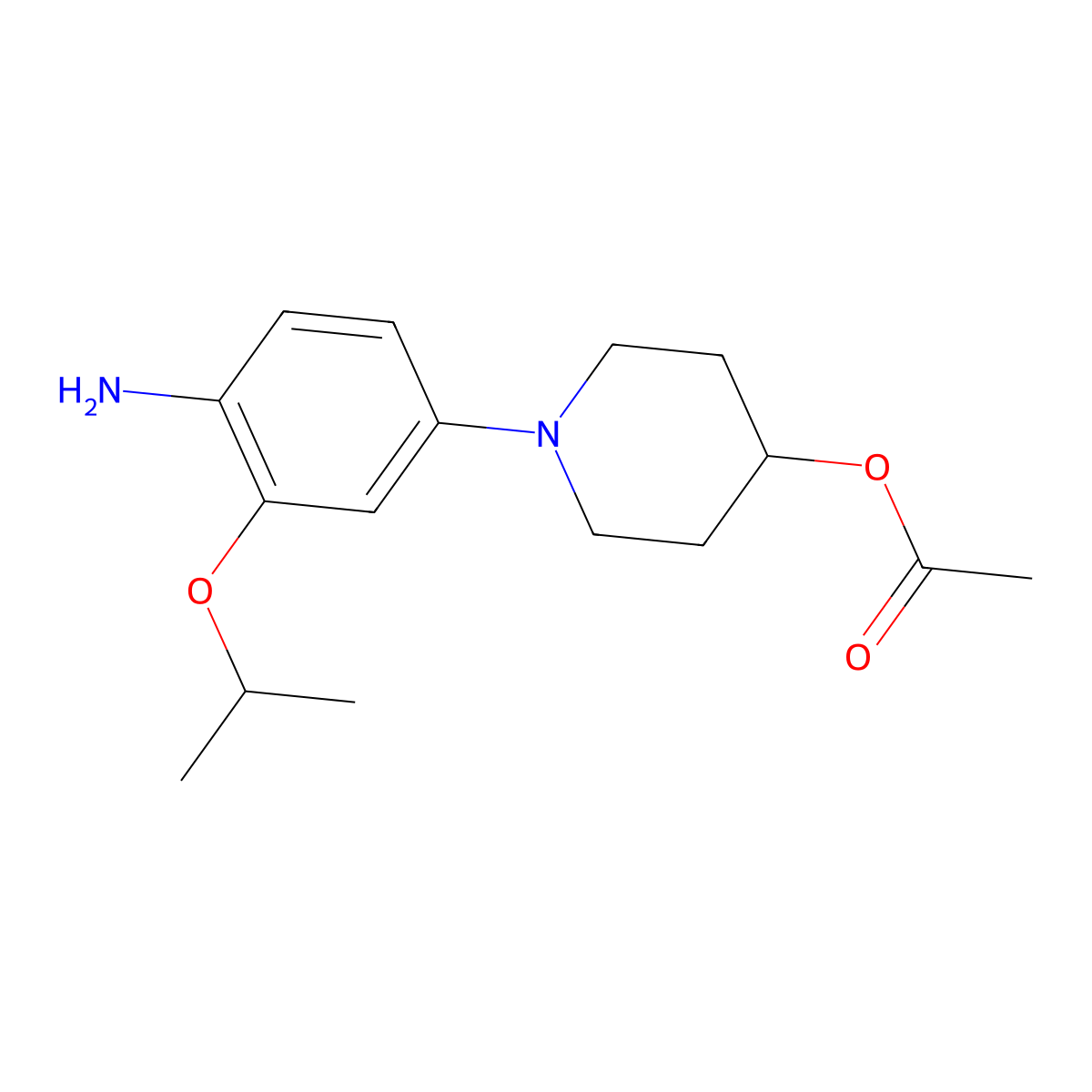 1-[4-Amino-3-(propan-2-yloxy)phenyl]piperidin-4-yl acetate molecular structure, CAS 1462950-74-8