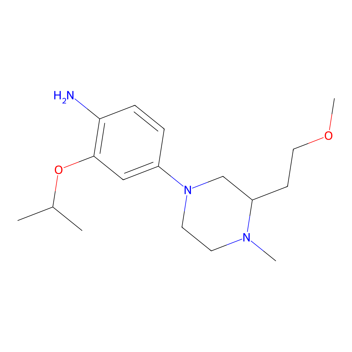 2-Isopropoxy-4-(3-(2-methoxyethyl)-4-methylpiperazin-1-YL)aniline molecular structure, CAS 1462950-82-8