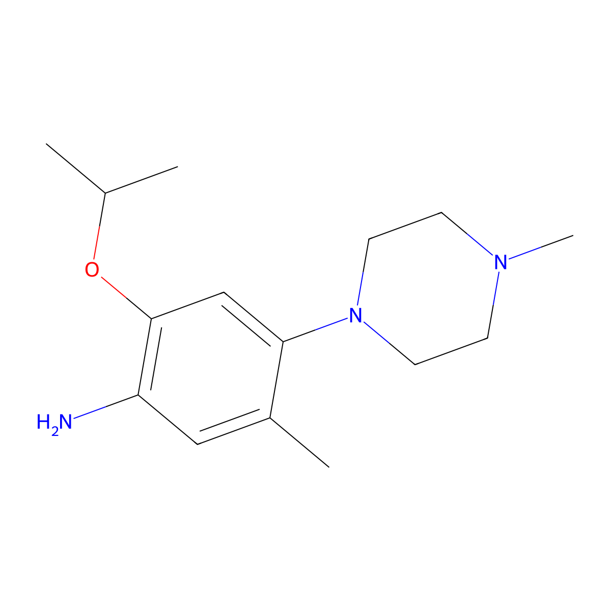 5-Methyl-4-(4-methylpiperazin-1-yl)-2-(propan-2-yloxy)aniline molecular structure, CAS 1462950-86-2