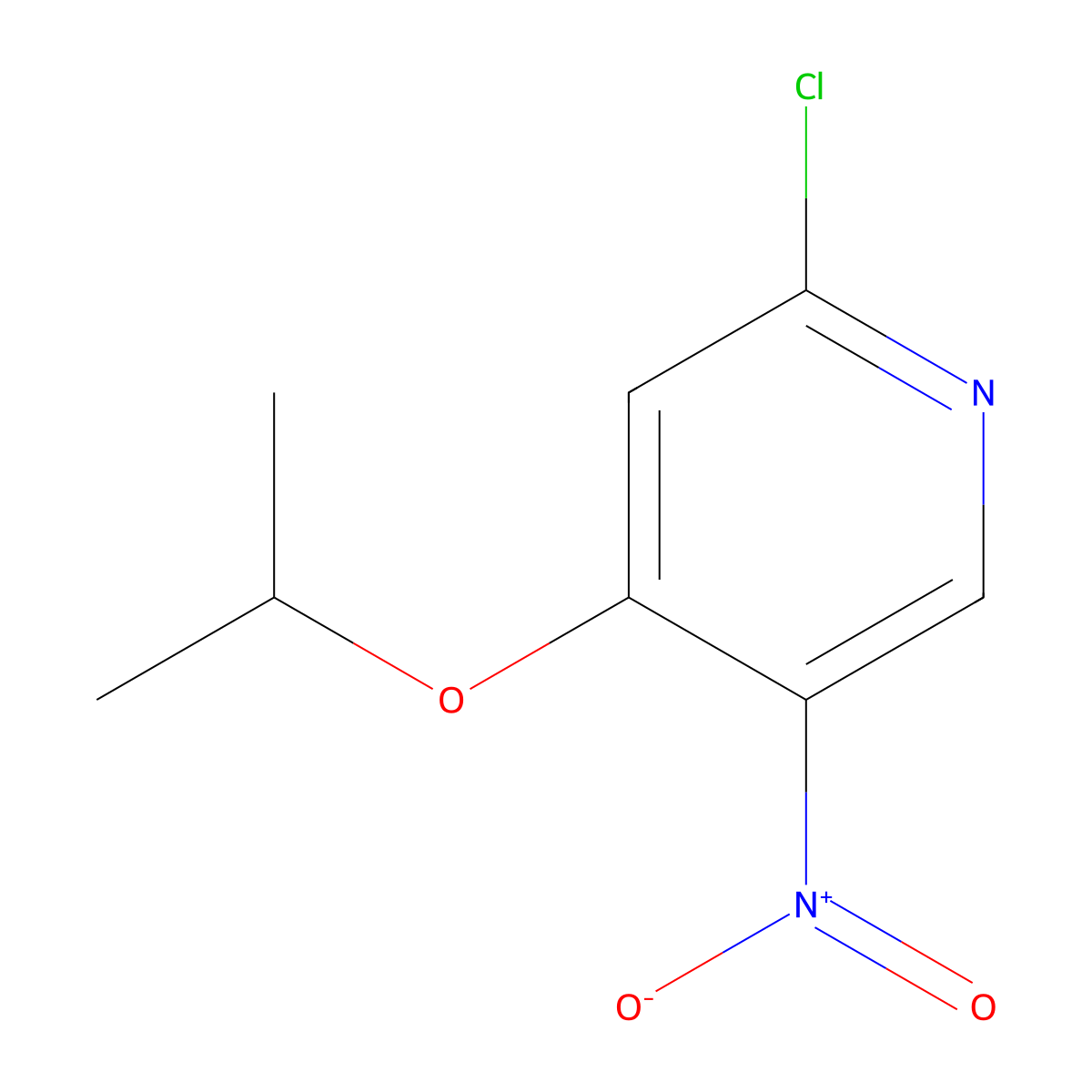 2-Chloro-4-isopropoxy-5-nitropyridine molecular structure, CAS 1462950-90-8