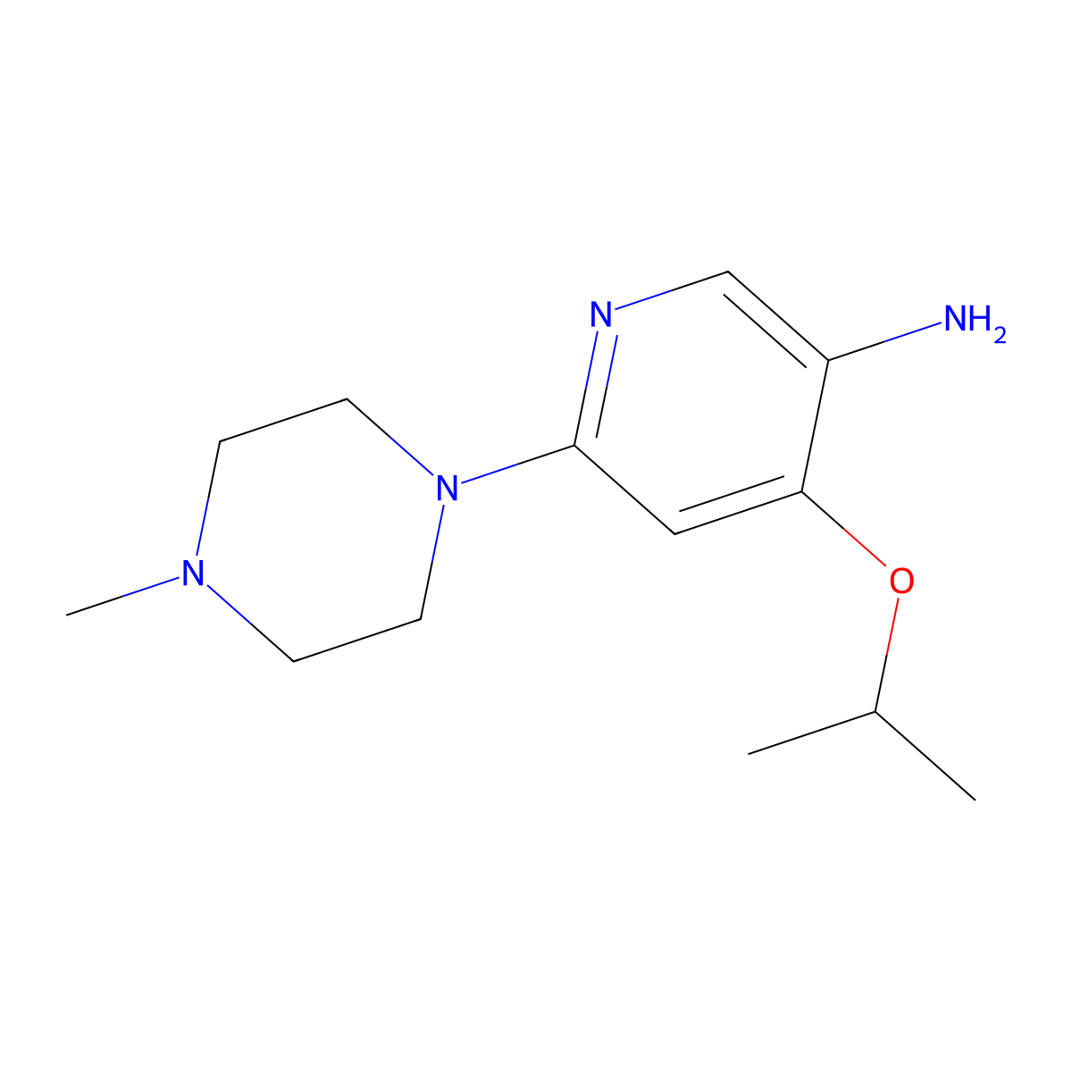 6-(4-Methylpiperazin-1-yl)-4-(propan-2-yloxy)pyridin-3-amine molecular structure, CAS 1462950-94-2