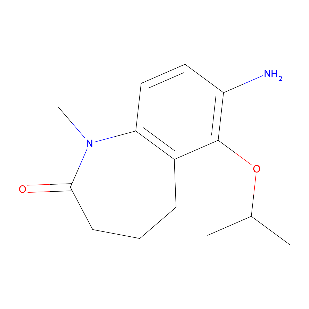 7-Amino-6-isopropoxy-1-methyl-1,3,4,5-tetrahydro-2H-benzo[B]azepin-2-one molecular structure, CAS 1462950-99-7