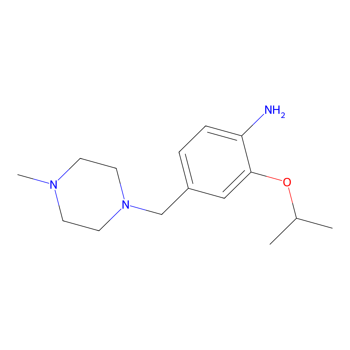 2-Isopropoxy-4-(4-methylpiperazin-1-ylmethyl)phenylamine molecular structure, CAS 1462951-03-6
