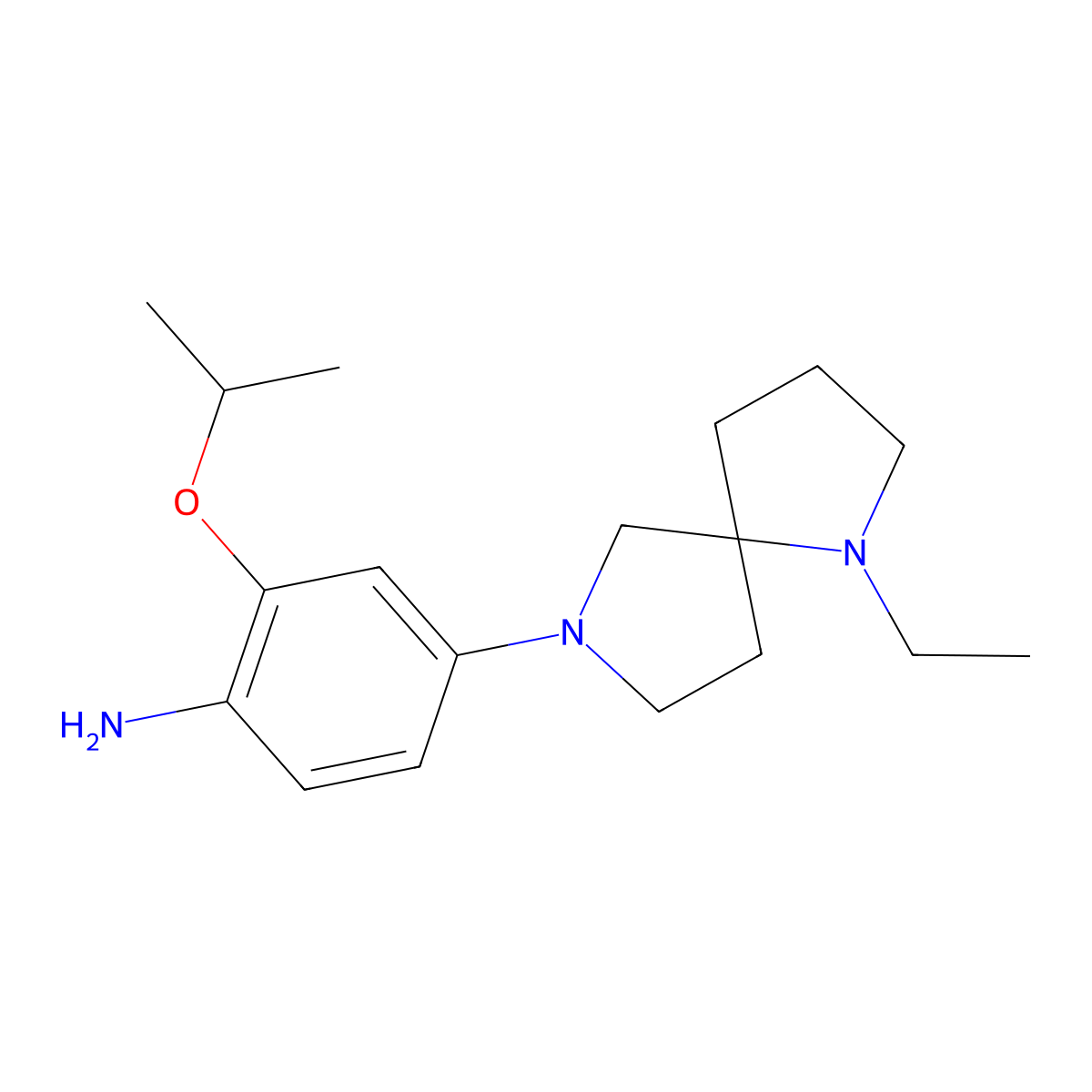 4-(1-Ethyl-1,7-diazaspiro[4.4]nonan-7-YL)-2-isopropoxyaniline molecular structure, CAS 1462951-16-1
