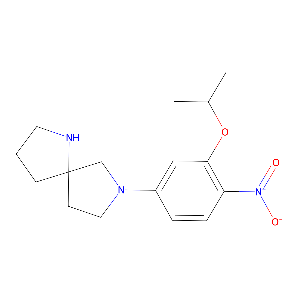 7-[4-Nitro-3-(propan-2-yloxy)phenyl]-1,7-diazaspiro[4.4]nonane molecular structure, CAS 1462951-17-2