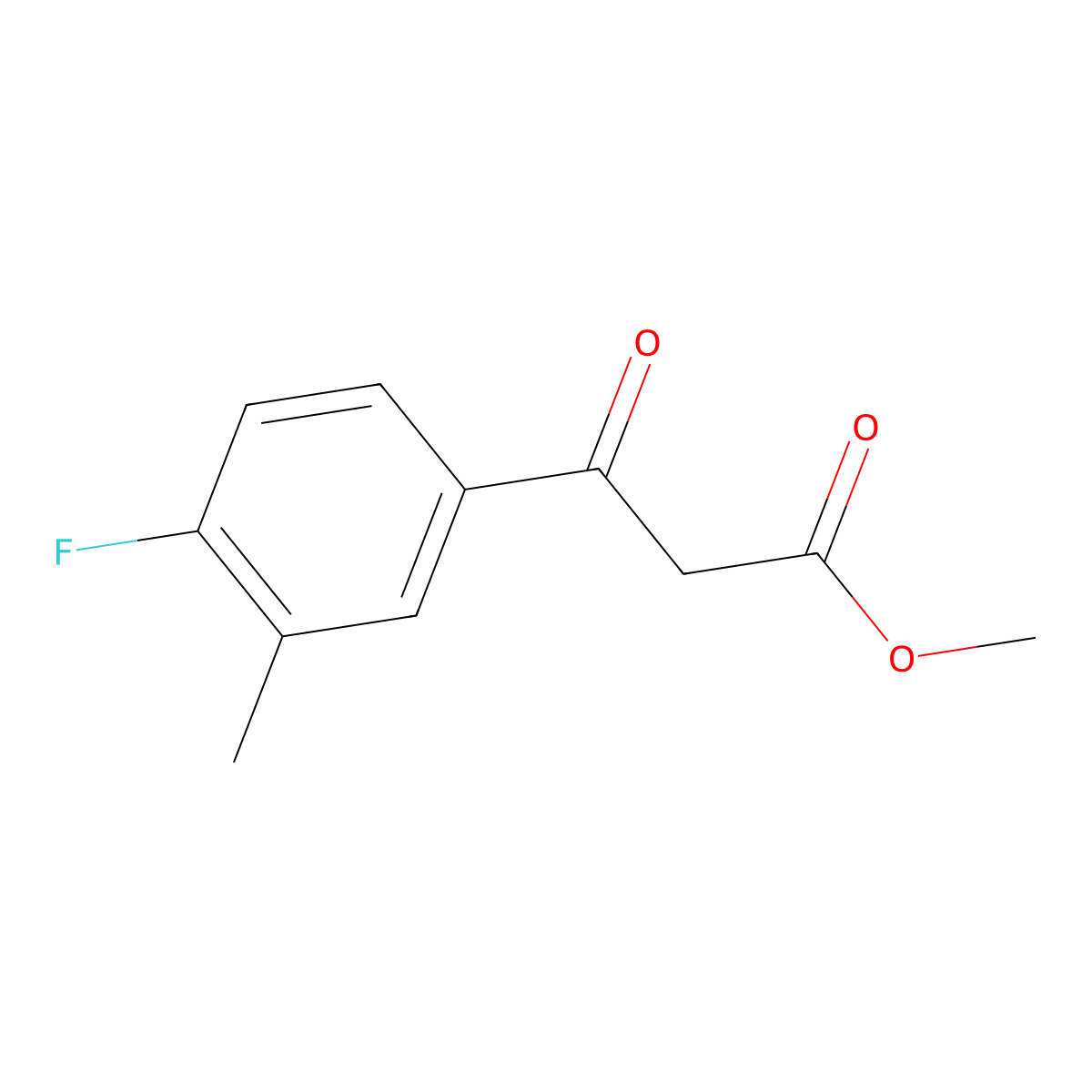 Methyl 3-(4-fluoro-3-methylphenyl)-3-oxopropanoate molecular structure, CAS 146299-76-5