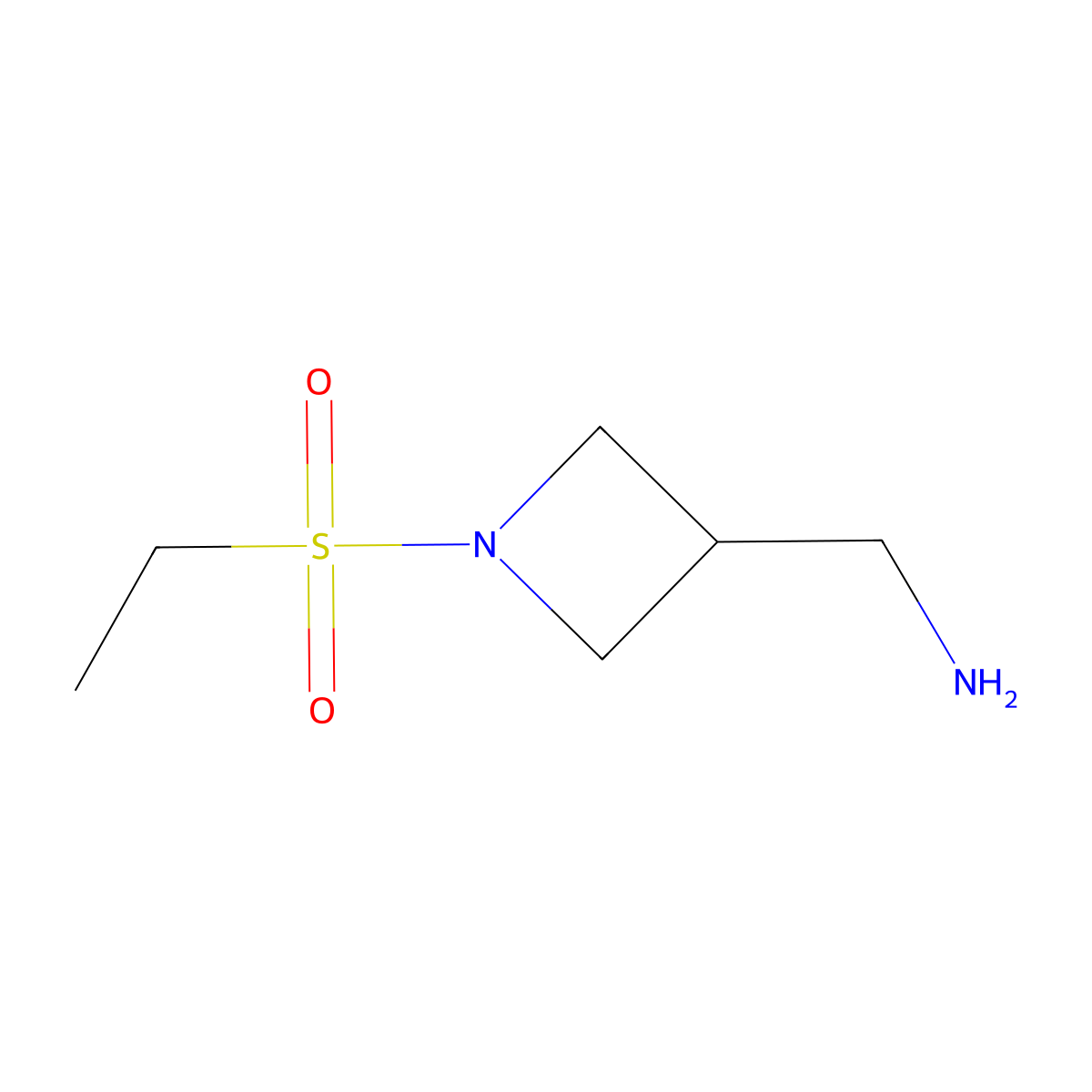 (1-Ethylsulfonylazetidin-3-yl)methanamine molecular structure, CAS 1462999-01-4