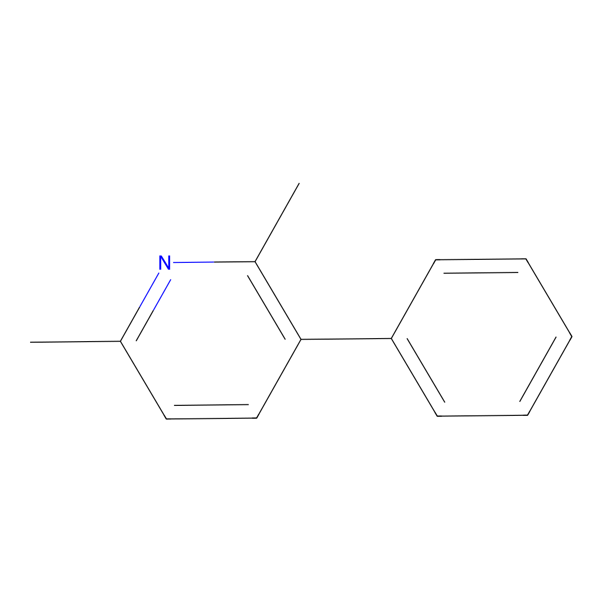 2,6-Dimethyl-3-phenylpyridine molecular structure, CAS 1463-03-2