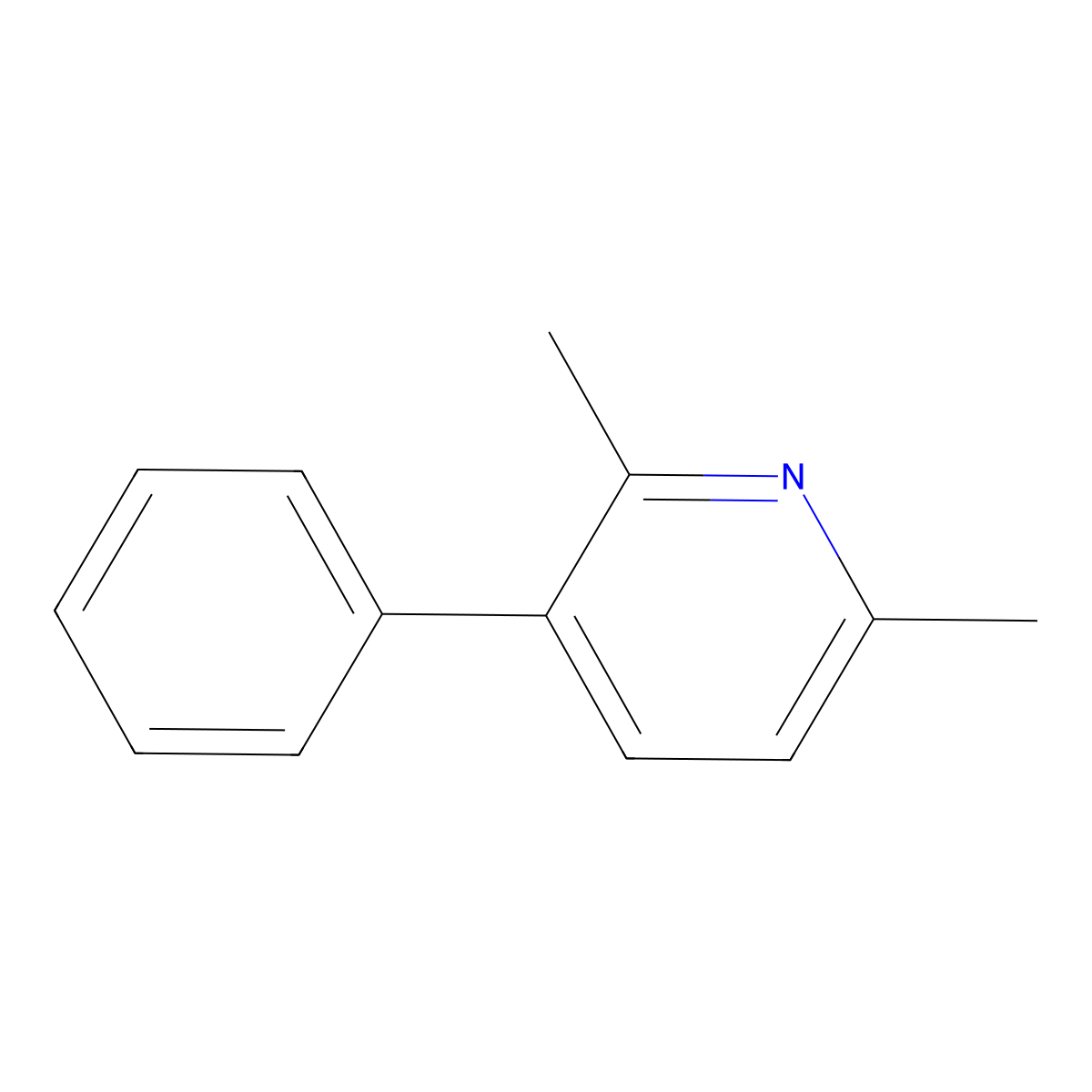 2,6-Dimethyl-3-phenylpyridine molecular structure, CAS 1463-03-2