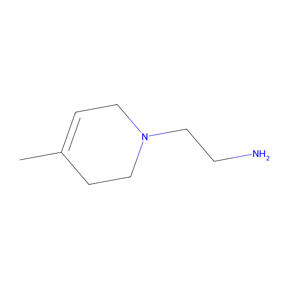 2-(4-Methyl-1,2,3,6-tetrahydropyridin-1-yl)ethan-1-amine molecular structure, CAS 1463-27-0