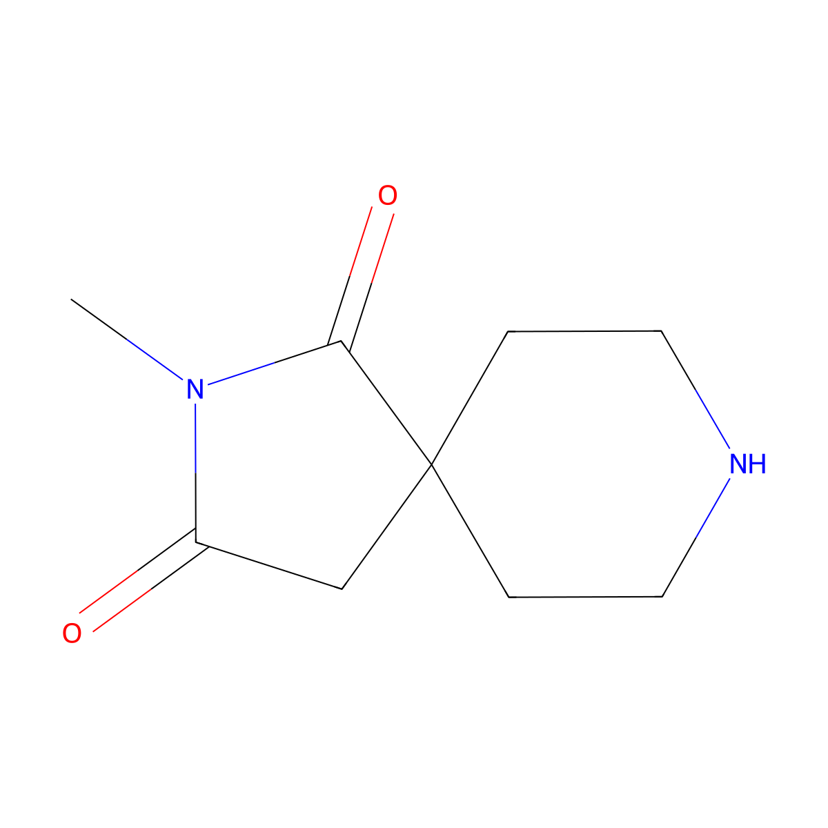 2,8-Diazaspiro[4.5]decane-1,3-dione, 2-methyl- molecular structure, CAS 1463-49-6