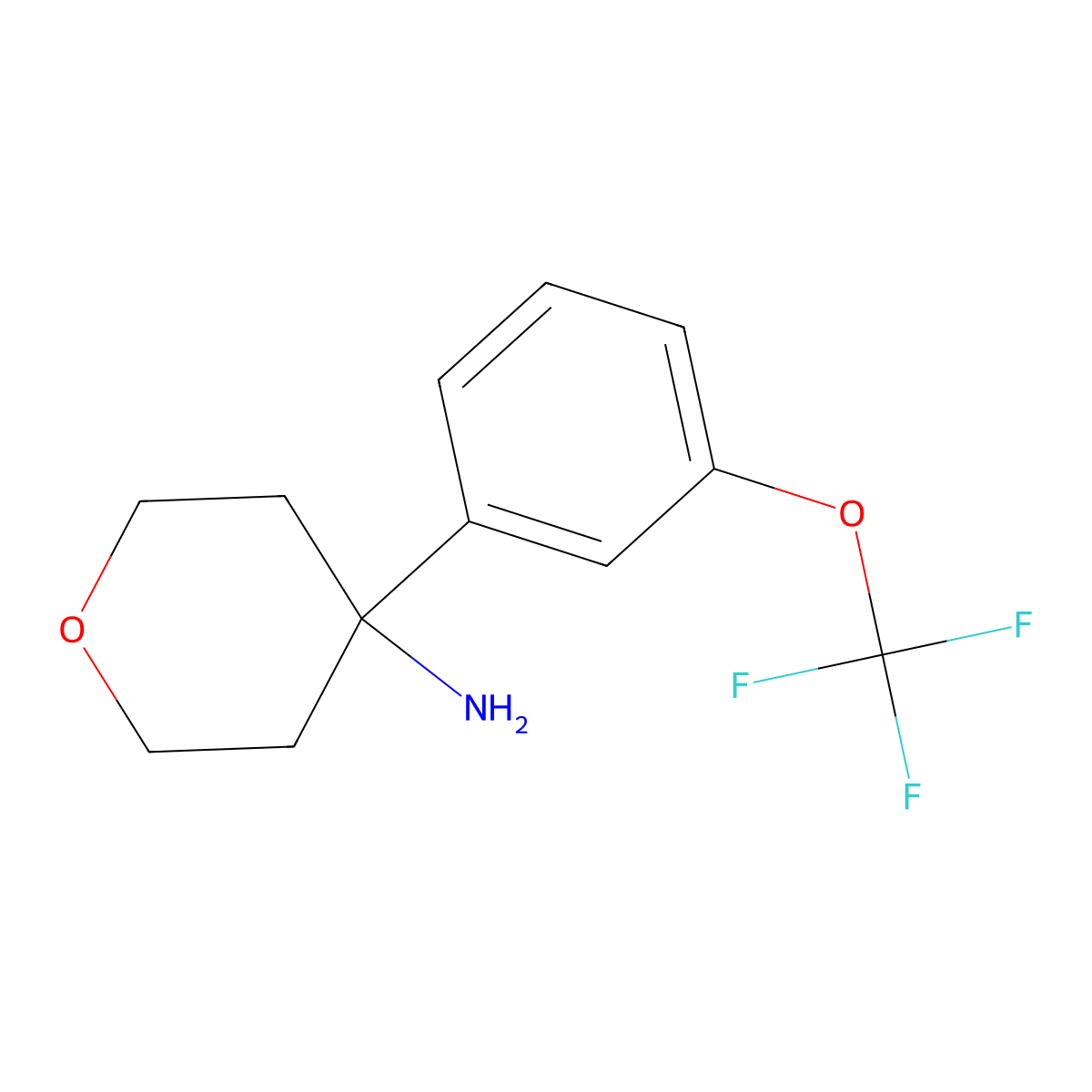 4-[3-(Trifluoromethoxy)phenyl]oxan-4-amine molecular structure, CAS 1463002-75-6