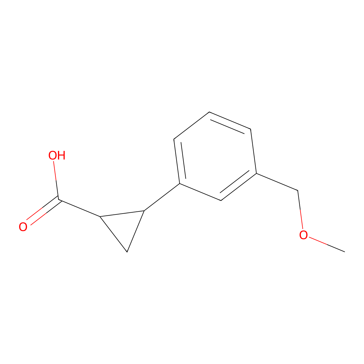 2-(3-(Methoxymethyl)phenyl)cyclopropane-1-carboxylic acid molecular structure, CAS 1463003-30-6