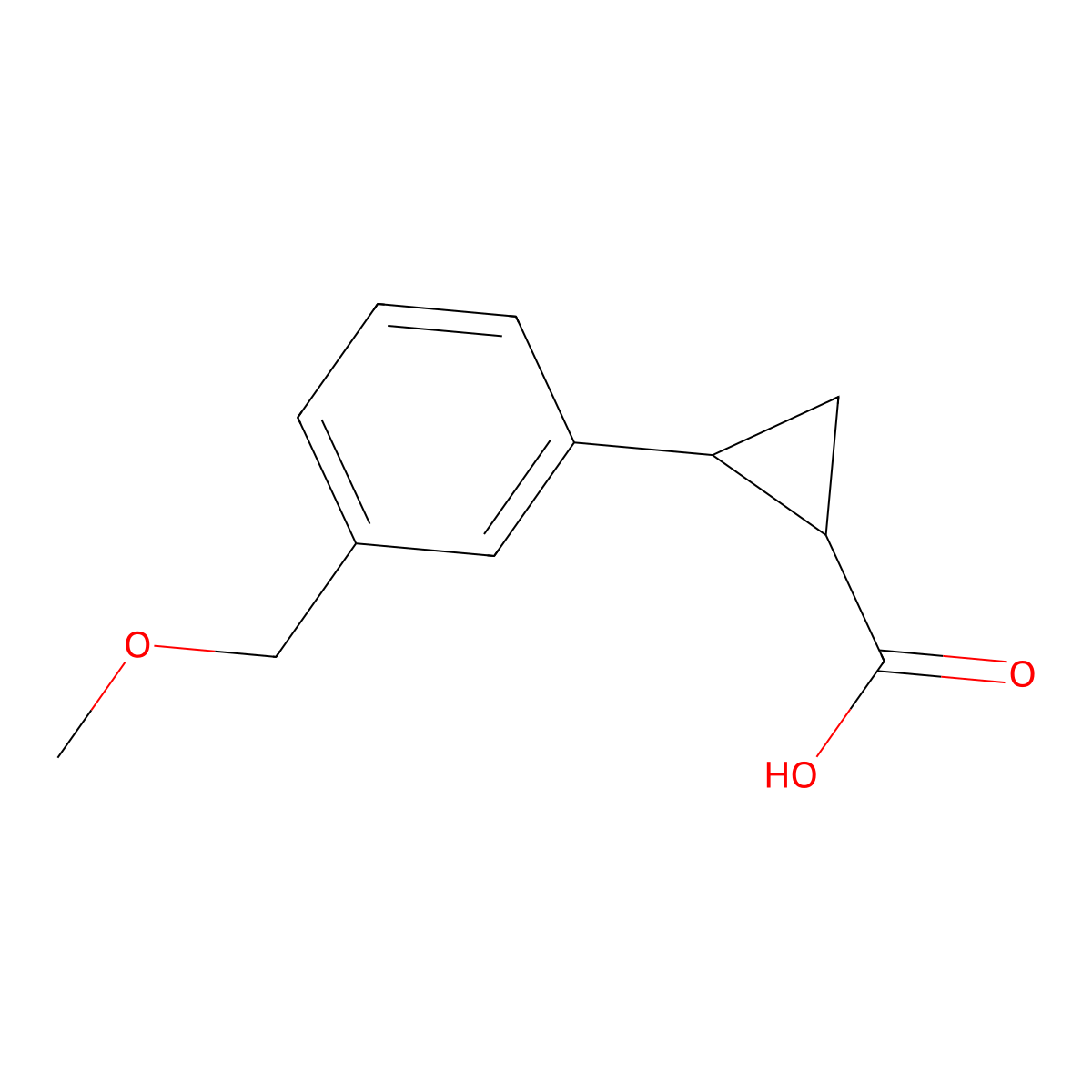 2-(3-(Methoxymethyl)phenyl)cyclopropane-1-carboxylic acid molecular structure, CAS 1463003-30-6