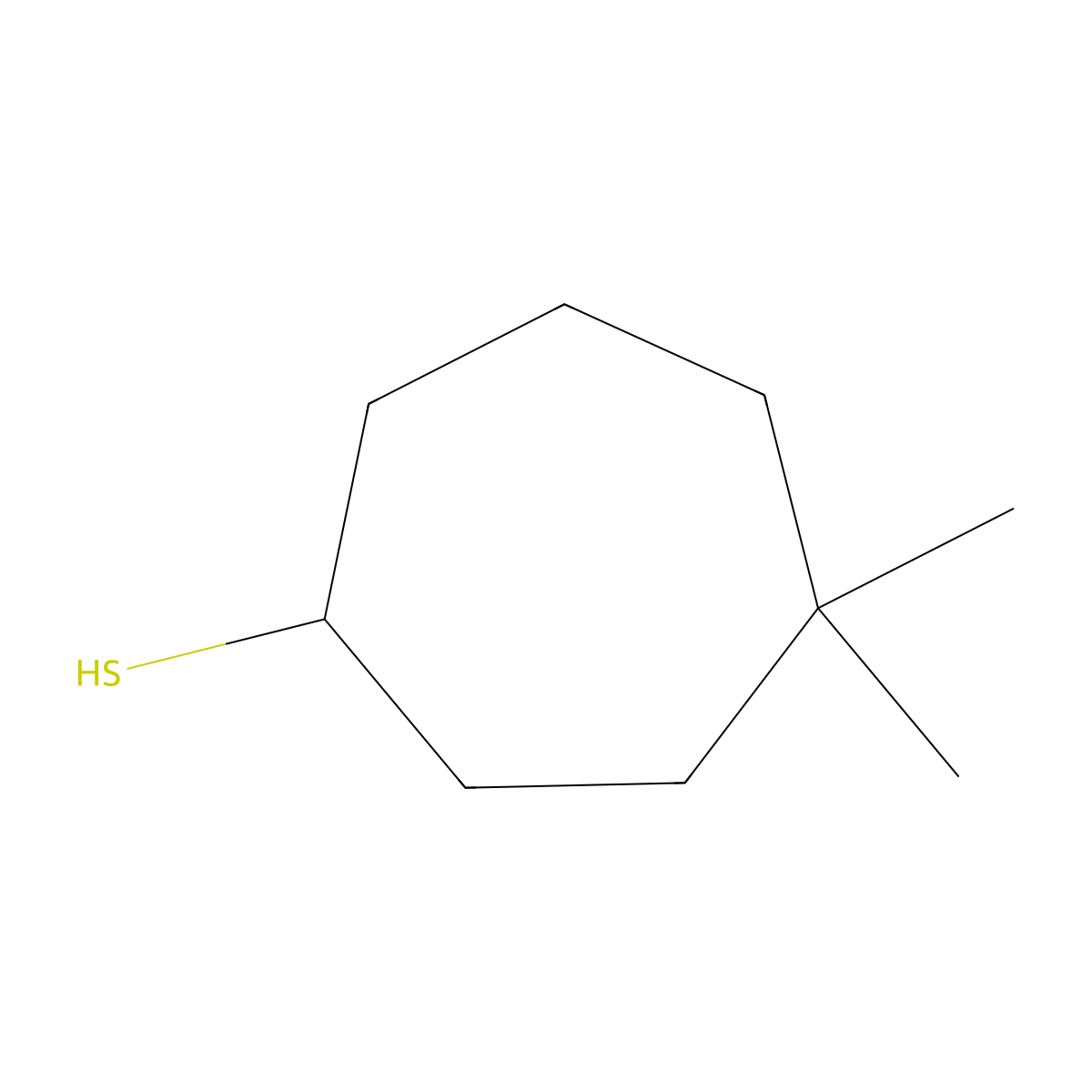 4,4-Dimethylcycloheptane-1-thiol molecular structure, CAS 1463003-84-0