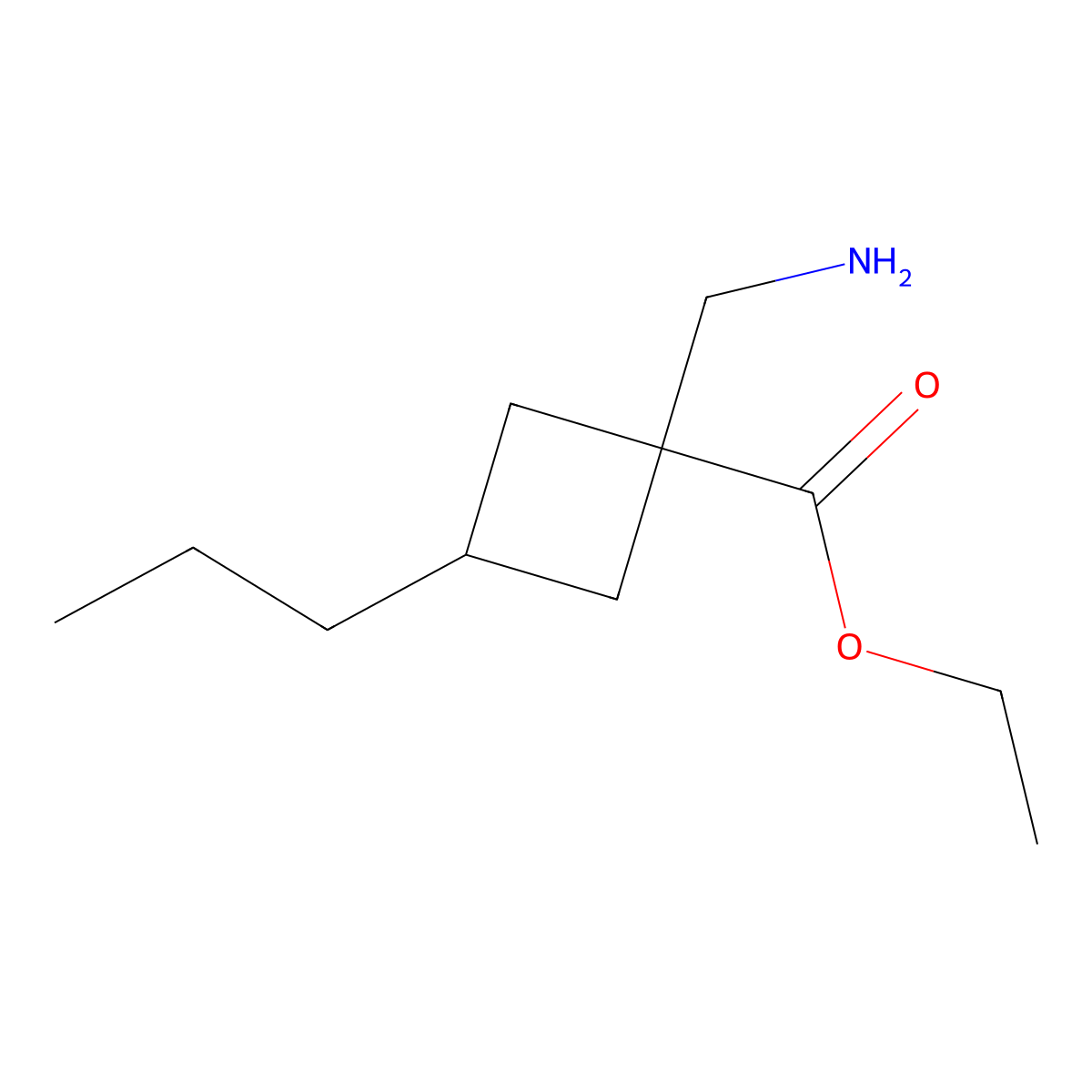 Ethyl 1-(aminomethyl)-3-propylcyclobutane-1-carboxylate molecular structure, CAS 1463047-10-0