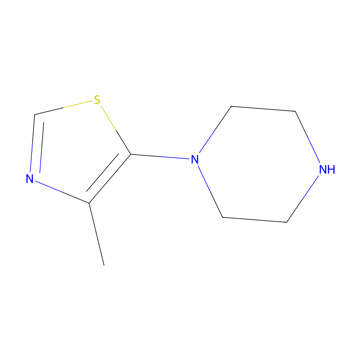 4-Methyl-5-(piperazin-1-YL)thiazole molecular structure, CAS 1463052-52-9