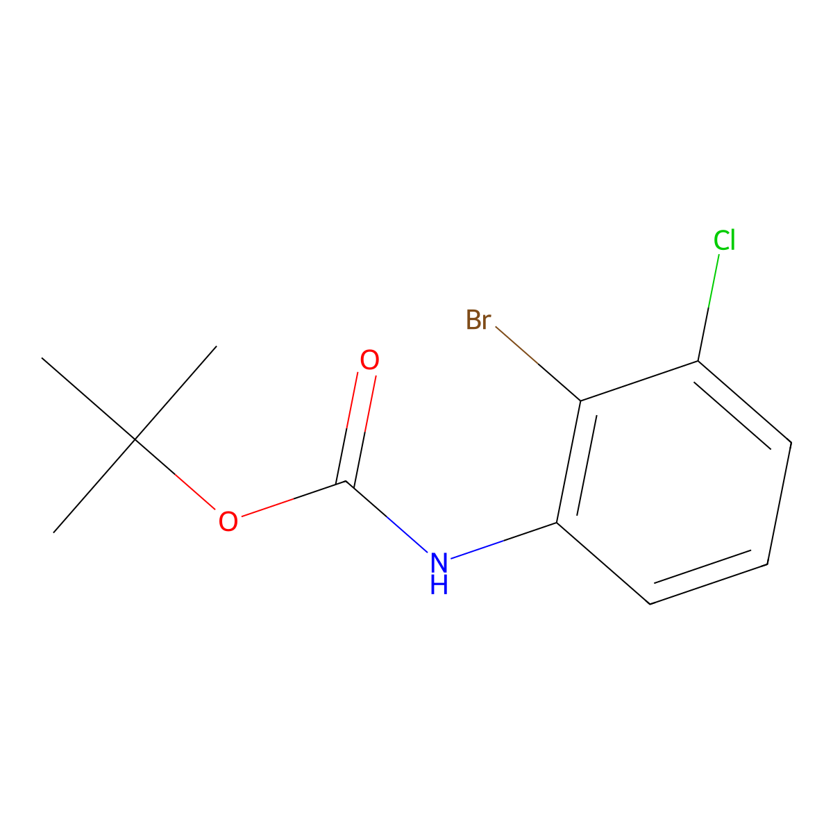 tert-butyl N-(2-bromo-3-chlorophenyl)carbamate molecular structure, CAS 1463053-89-5