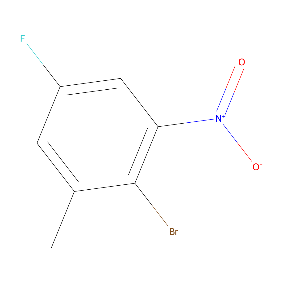 2-Bromo-5-fluoro-1-methyl-3-nitrobenzene molecular structure, CAS 1463053-91-9