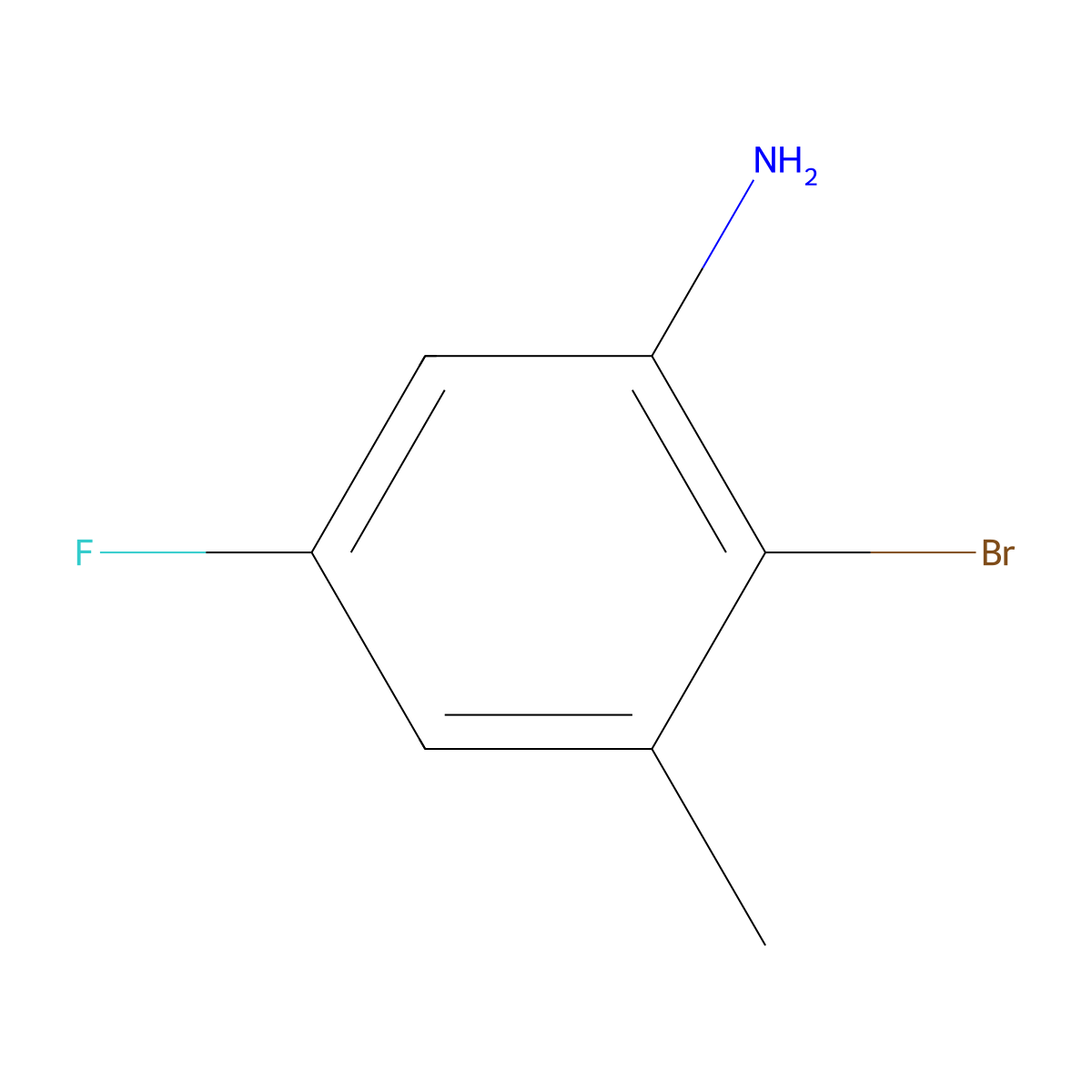 2-Bromo-5-fluoro-3-methylaniline molecular structure, CAS 1463053-93-1