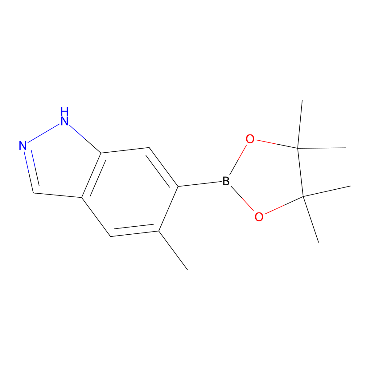5-Methyl-6-(4,4,5,5-tetramethyl-1,3,2-dioxaborolan-2-YL)-1H-indazole molecular structure, CAS 1463055-25-5