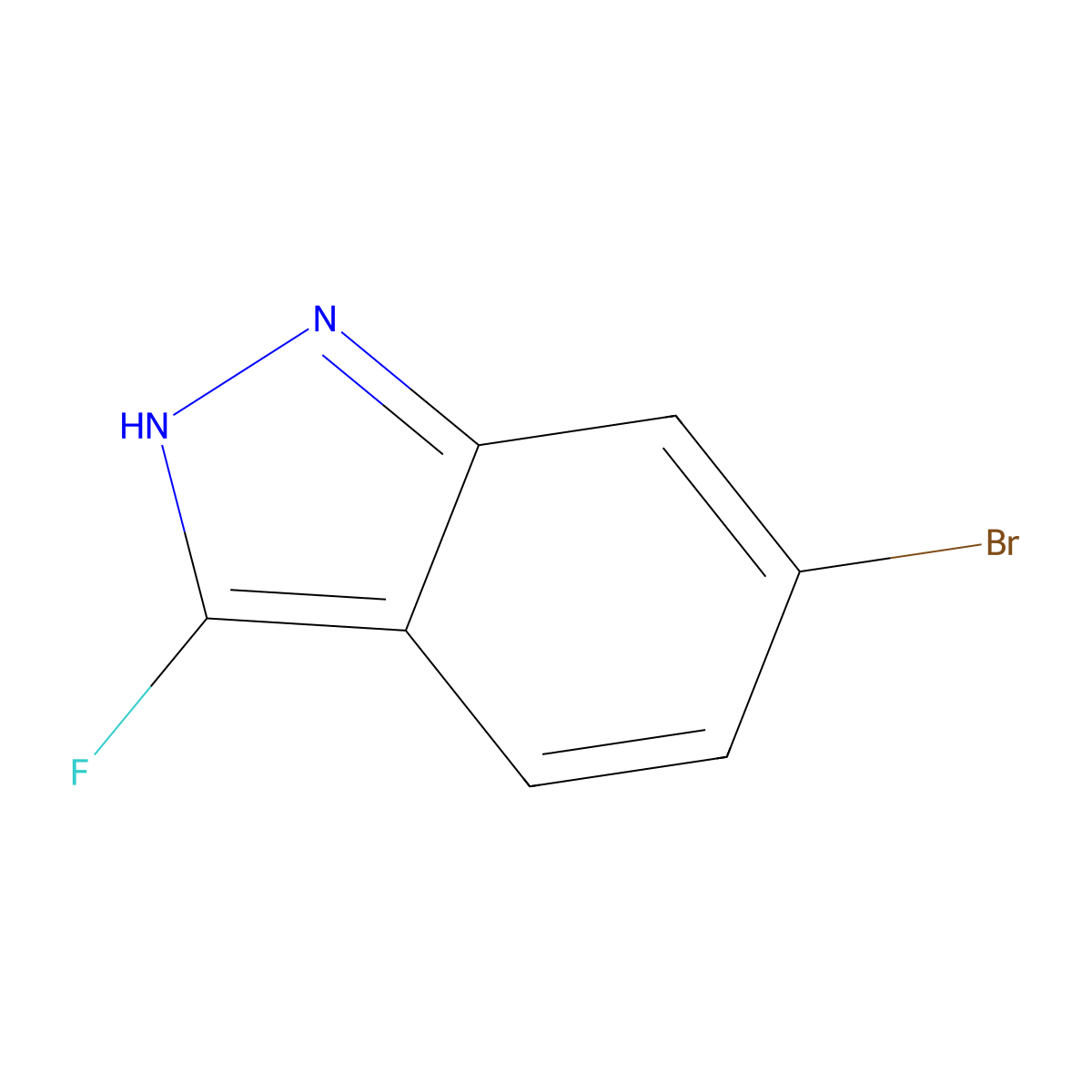 6-bromo-3-fluoro-1H-indazole molecular structure, CAS 1463055-91-5