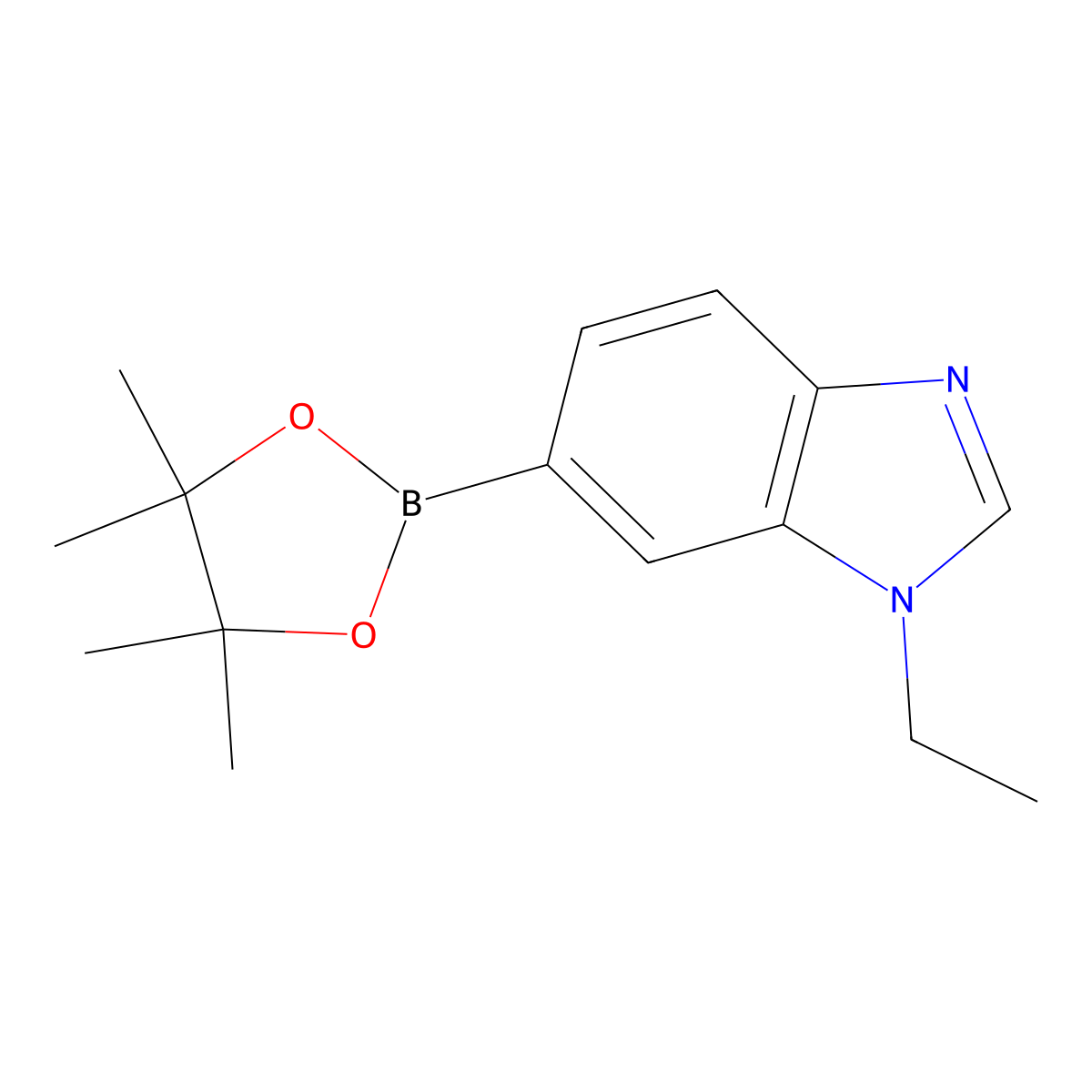 1-ethyl-6-(4,4,5,5-tetramethyl-1,3,2-dioxaborolan-2-yl)-1H-benzo[d]imidazole molecular structure, CAS 1463056-47-4