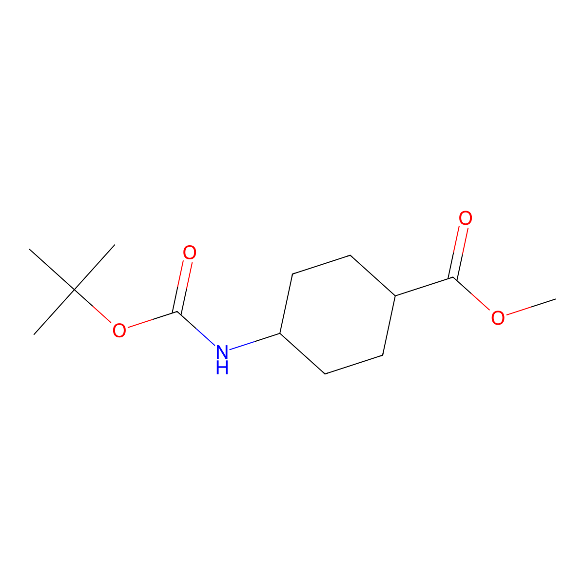 Methyl cis-4-(boc-amino)cyclohexanecarboxylate molecular structure, CAS 146307-51-9