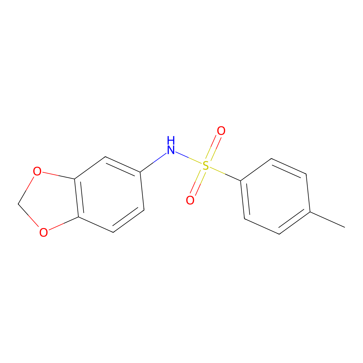 N-(1,3-benzodioxol-5-yl)-4-methylbenzenesulfonamide molecular structure, CAS 146308-18-1