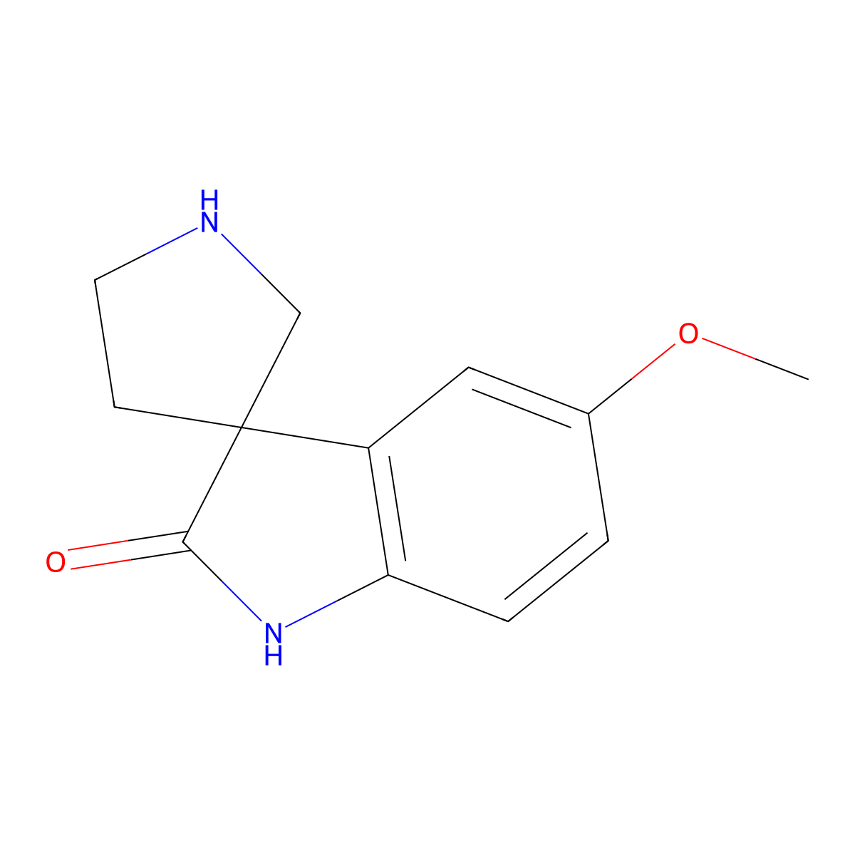 5-Methoxyspiro[indoline-3,3'-pyrrolidin]-2-one molecular structure, CAS 146309-33-3