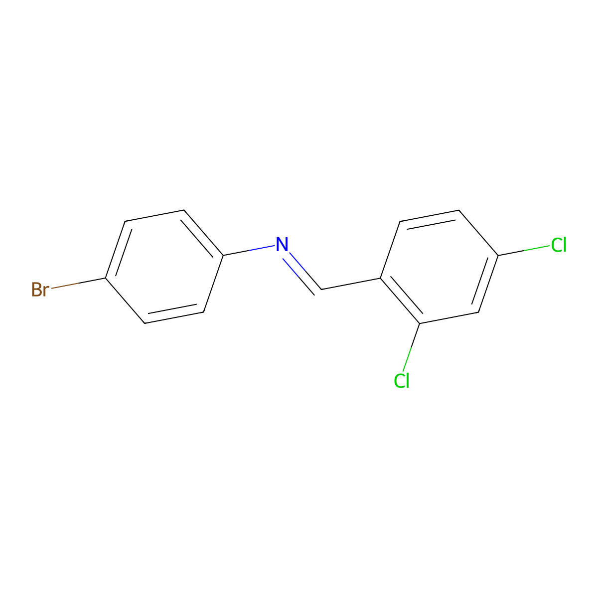 4-Bromo-N-(2,4-dichlorobenzylidene)aniline molecular structure, CAS 14632-35-0
