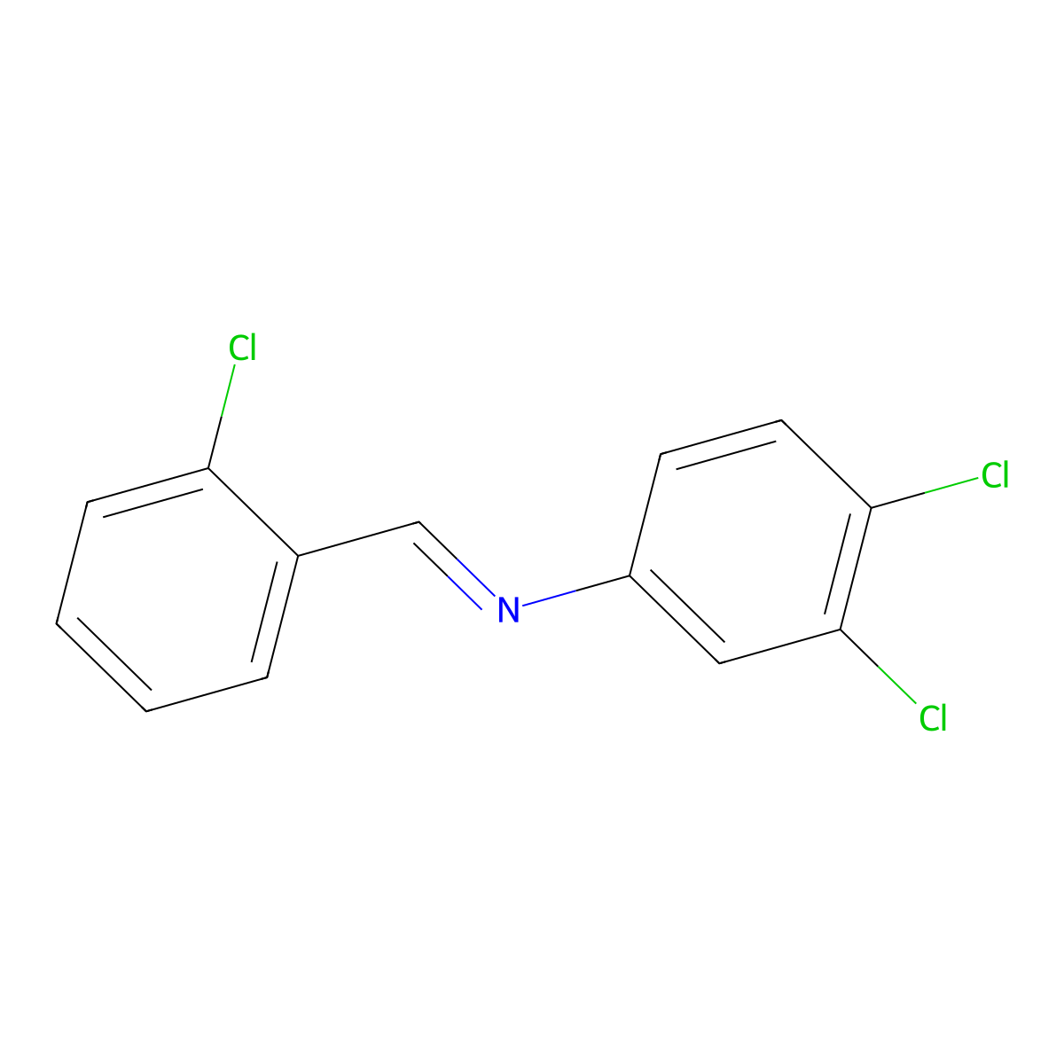 N-(2-Chlorobenzylidene)-3,4-dichloroaniline molecular structure, CAS 14632-38-3